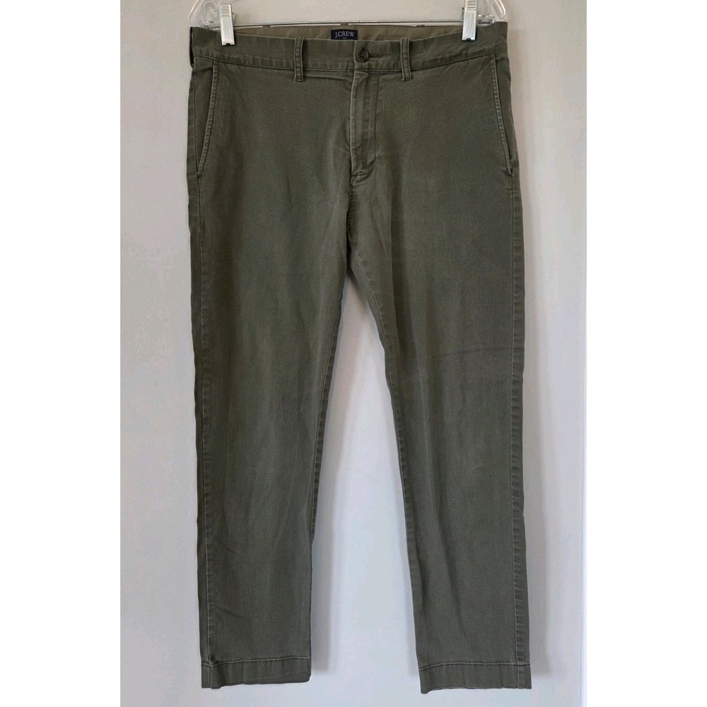 J.Crew Men:s Chino Pants Flex Driggs Green Slim Stretch Cotton Preppy Size 32x30